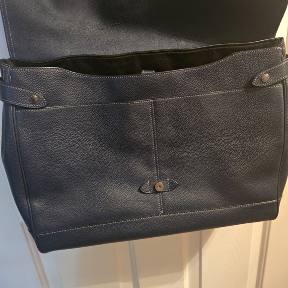 Unisex Coach 1941 Navy Pebble Leather Laptop/Messenger Bag - Picture 5 of 6